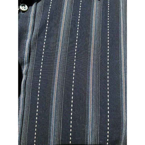 Utility Brand Men's Long Sleeve Button Down Shirt in BLK with Stripes SZ M -NEW - Picture 7 of 9